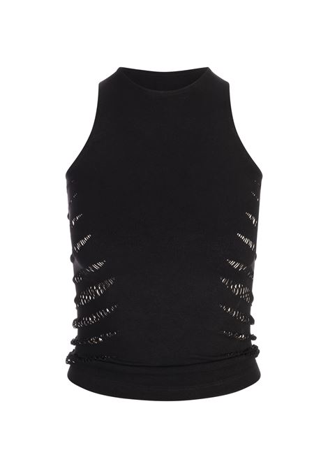 Canotta Nera Con Motivo Zebra Traforato ROBERTO CAVALLI | UKT613-MA00105051